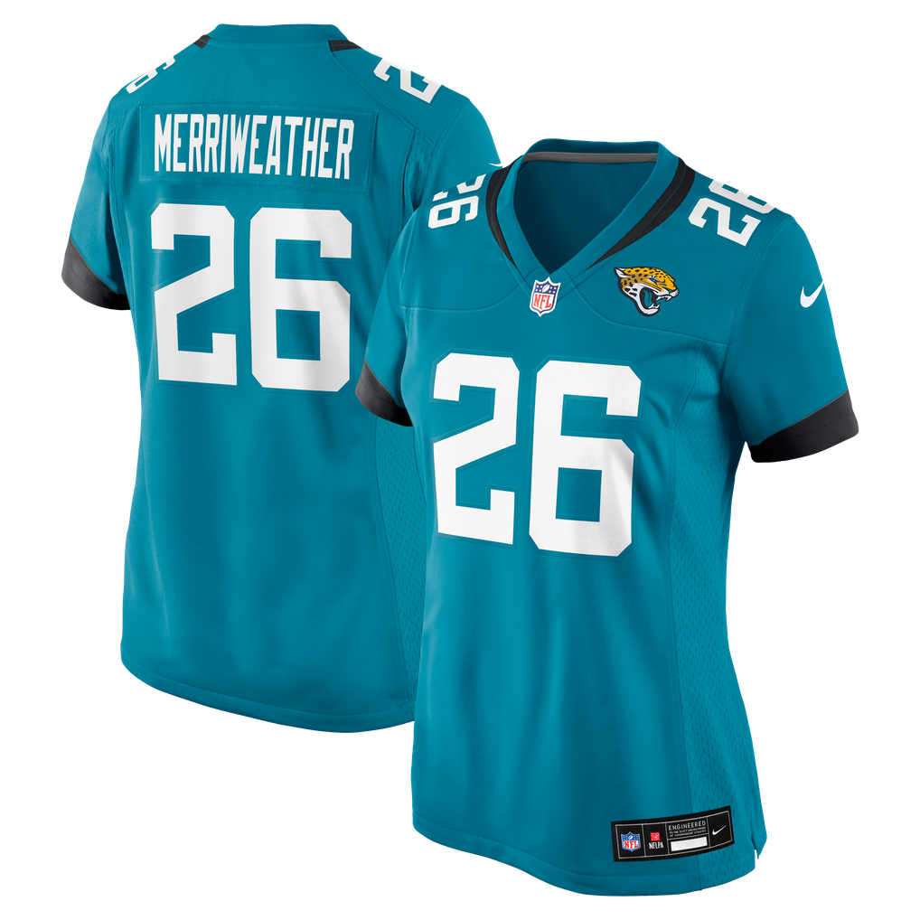 Women's Jacksonville Jaguars Kaevon Merriweather Nike Teal Team Game Jersey - Image 2