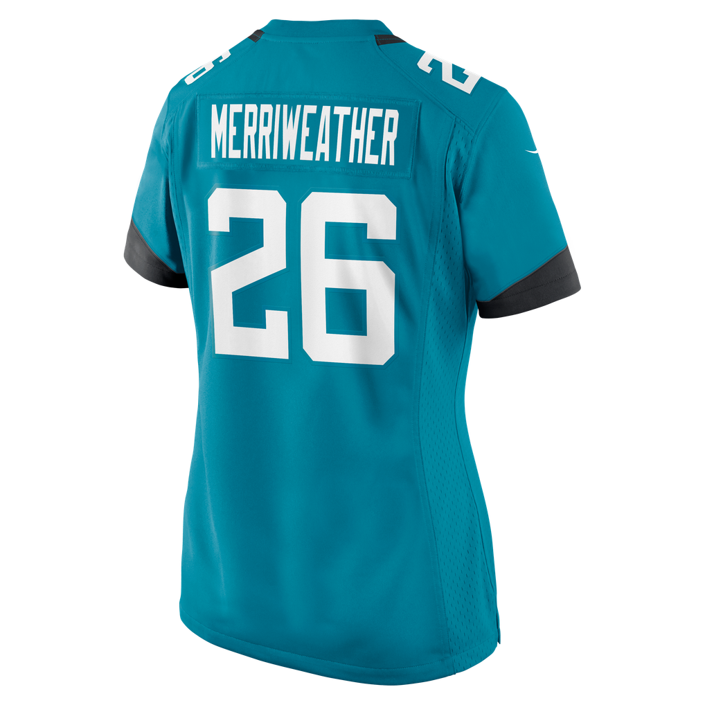 Women's Jacksonville Jaguars Kaevon Merriweather Nike Teal Team Game Jersey - Image 8