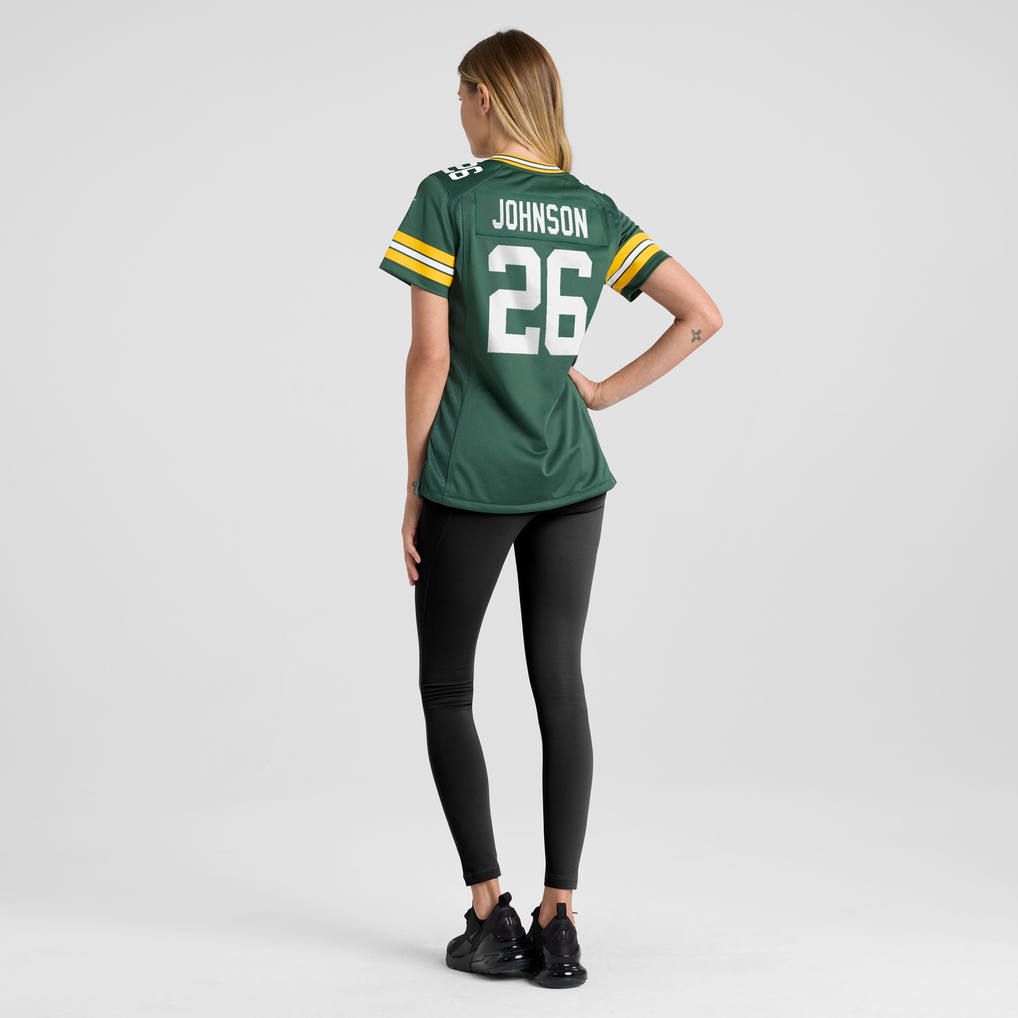 Women's Green Bay Packers Kaleb Johnson Nike Green Team Game Jersey - Image 4