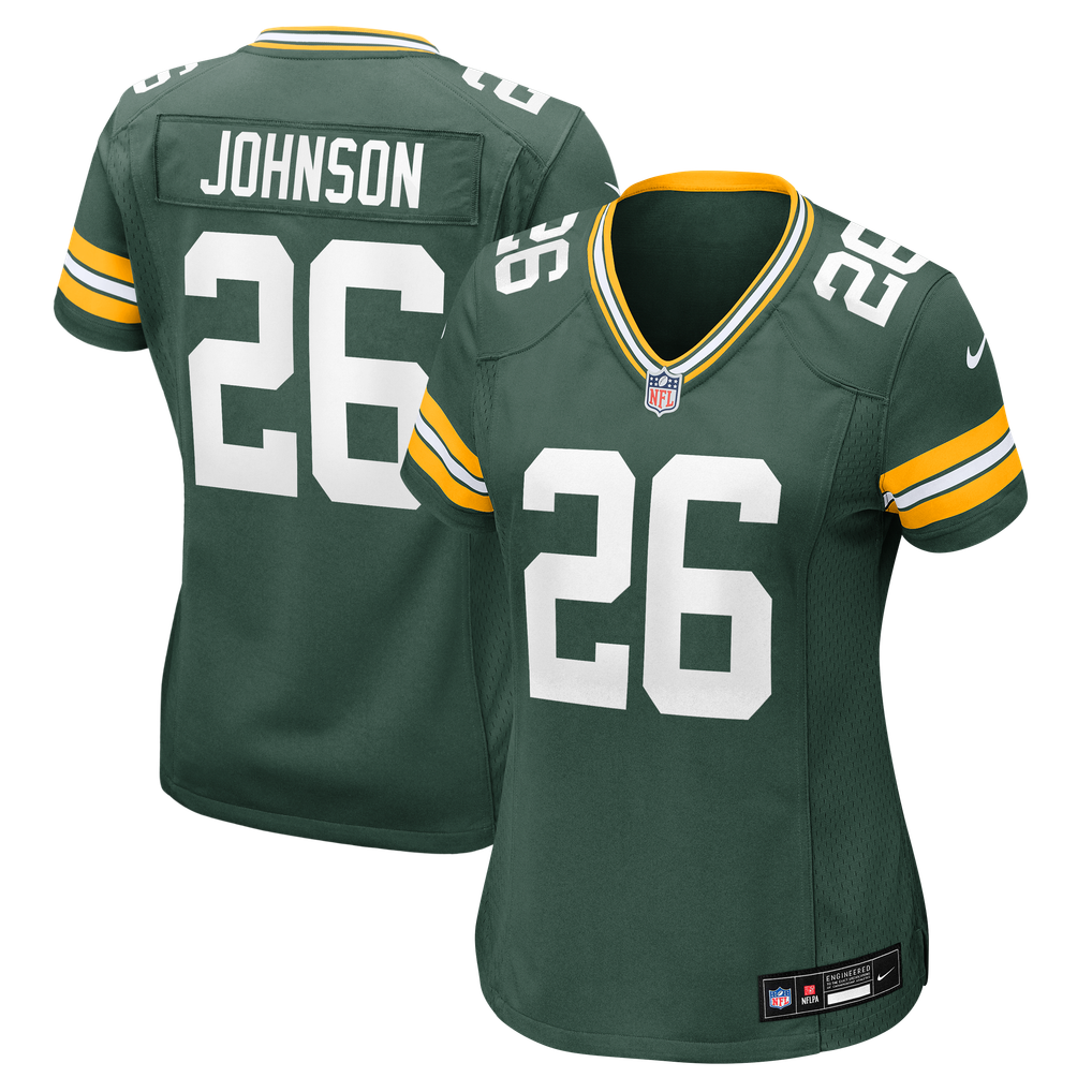Women's Green Bay Packers Kaleb Johnson Nike Green Team Game Jersey - Image 1