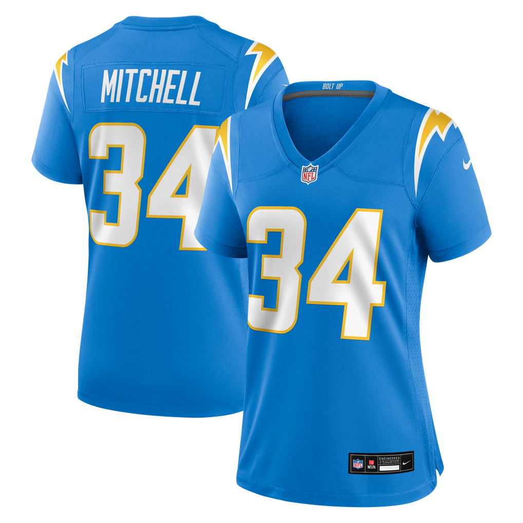 Women's Los Angeles Chargers Keaton Mitchell Nike  Powder Blue Team Game Jersey - Image 1