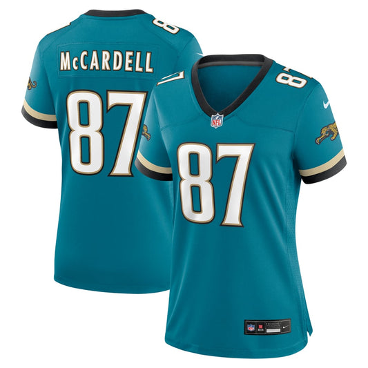 Women's Jacksonville Jaguars Keenan McCardell Nike Teal Prowler Throwback Retired Player Game Jersey - Image 1