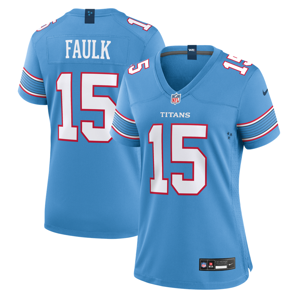 Women's Tennessee Titans Keldric Faulk Nike Light Blue Team Game Jersey - Image 2