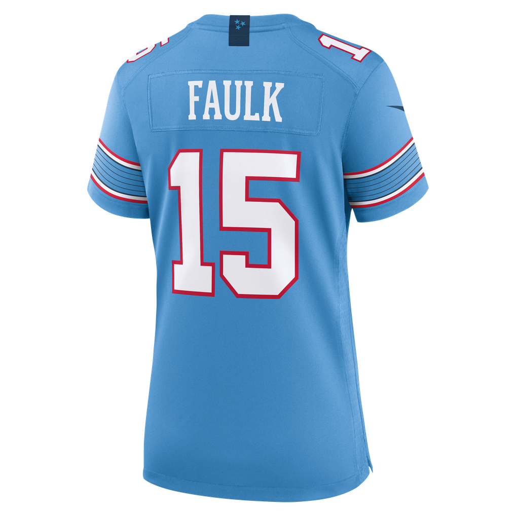 Women's Tennessee Titans Keldric Faulk Nike Light Blue Team Game Jersey - Image 4