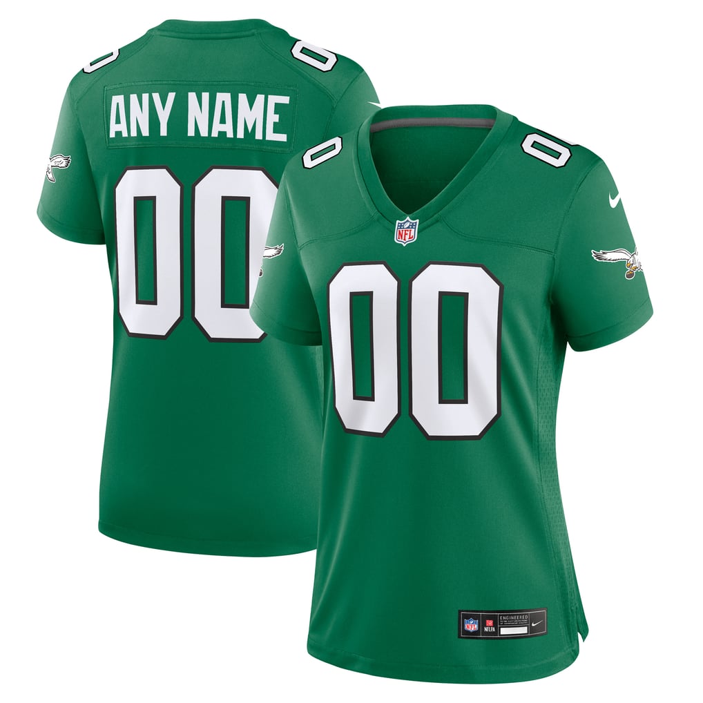Women's Philadelphia Eagles Nike Kelly Green Alternate Custom Game Jersey - Image 2