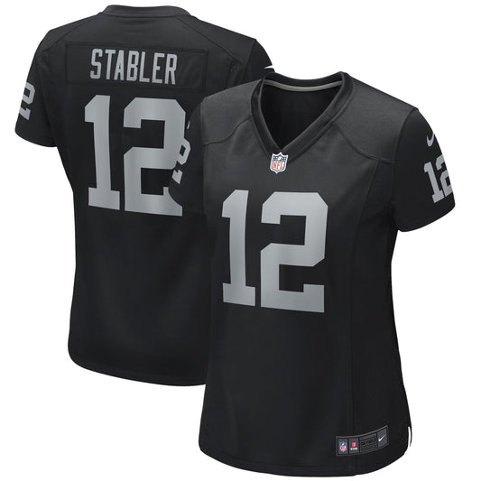 Women's Las Vegas Raiders Ken Stabler Nike Black Game Retired Player Jersey - Image 1