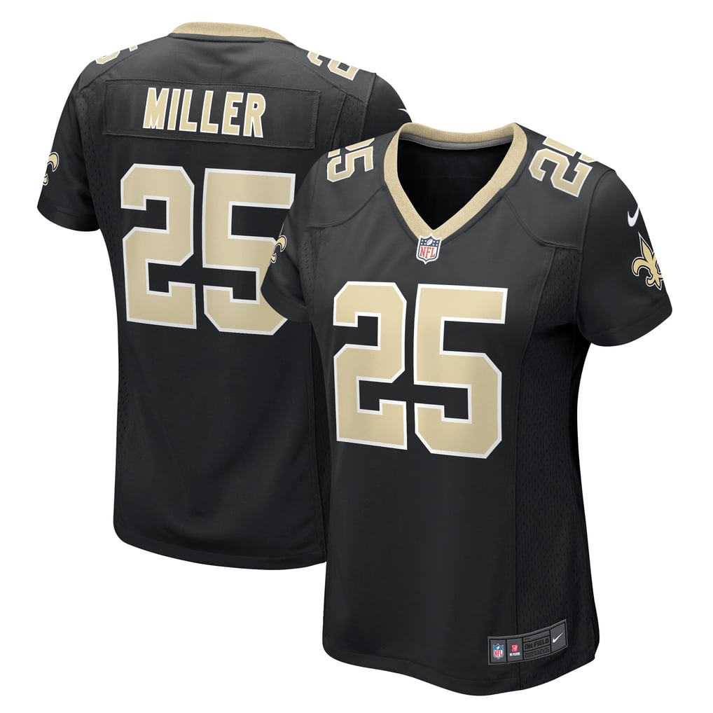Women's New Orleans Saints Kendre Miller Nike  Black Team Game Jersey - Image 1