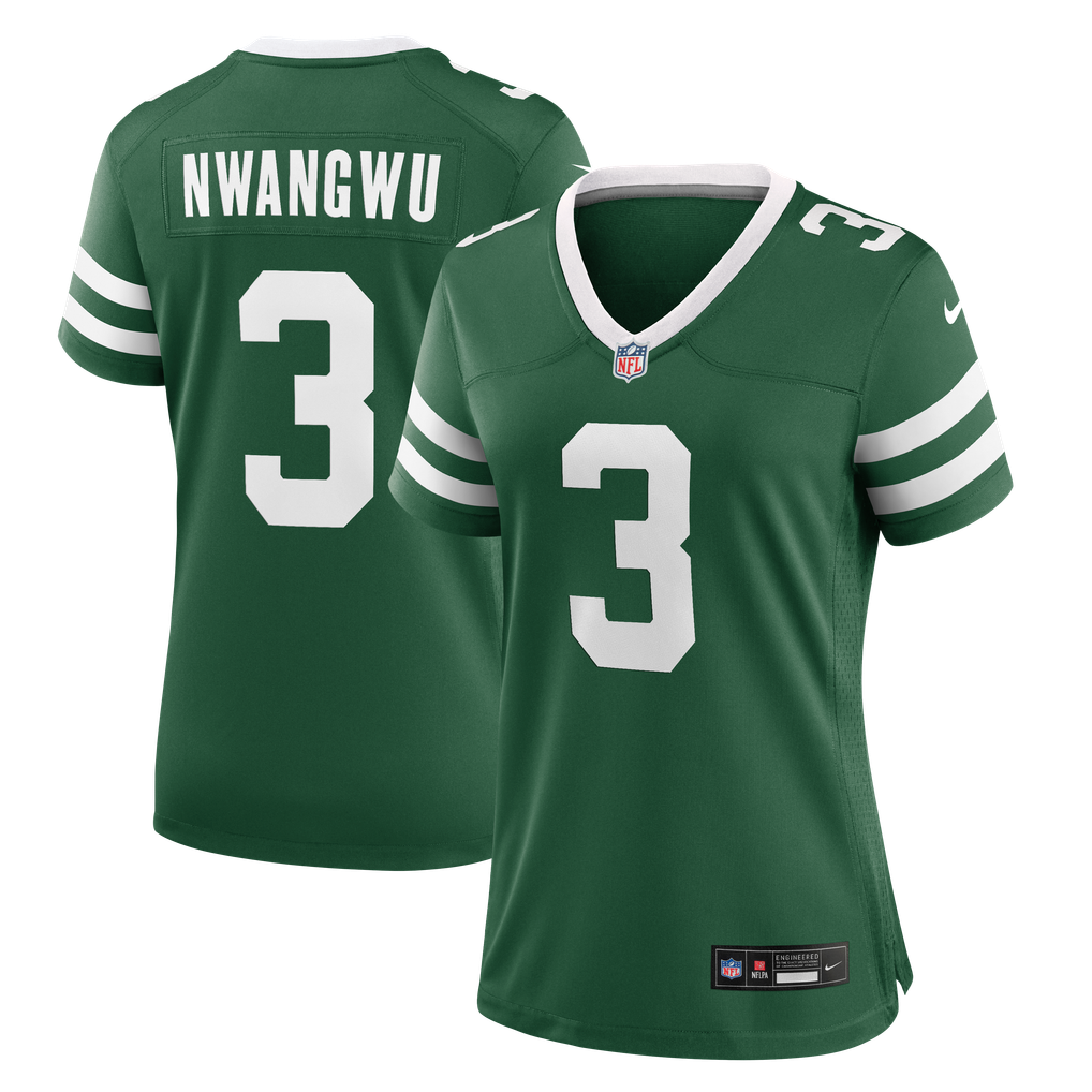 Women's New York Jets Kene Nwangwu Nike Legacy Green Team Game Jersey - Image 2