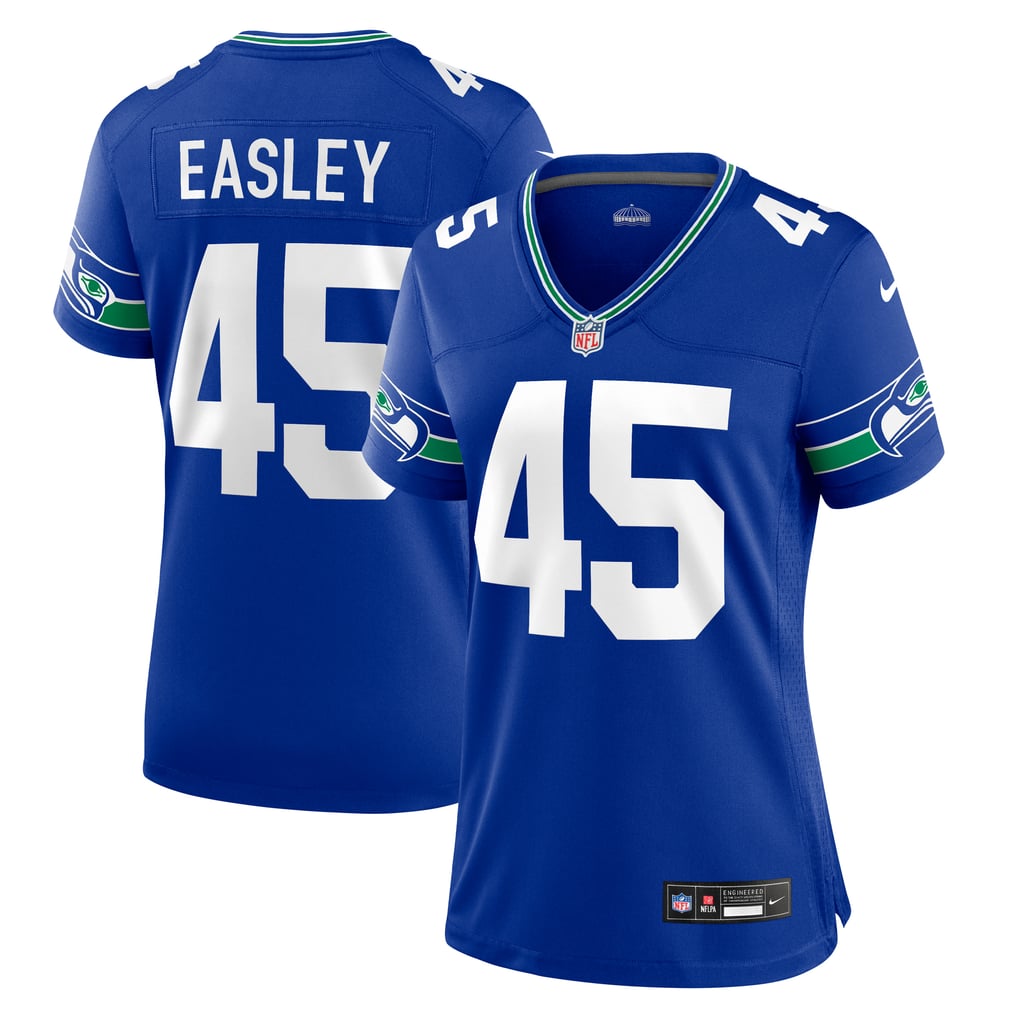 Women's Seattle Seahawks Kenny Easley Nike Royal Throwback Retired Player Game Jersey - Image 2