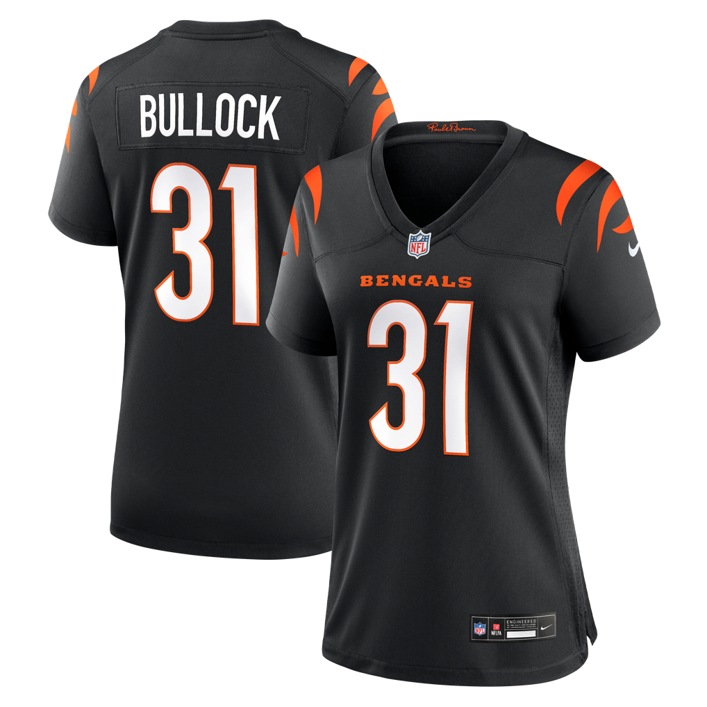 Women's Cincinnati Bengals Kentrel Bullock Nike Black Team Game Jersey - Image 2