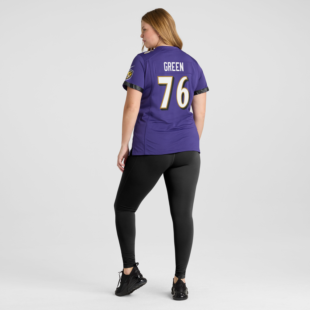 Women's Baltimore Ravens Kenyon Green Nike Purple Team Game Jersey