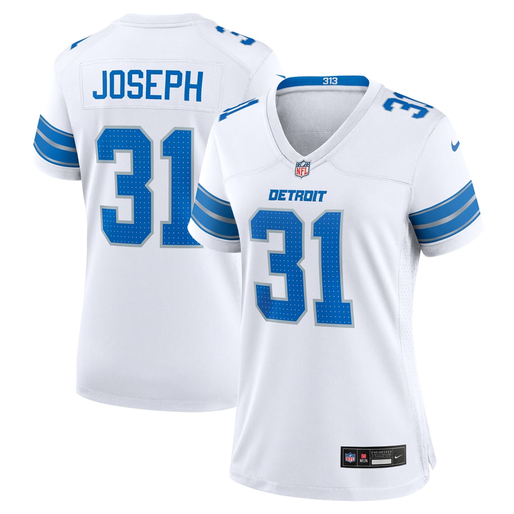 Women's Detroit Lions Kerby Joseph Nike  White Game Jersey - Image 2
