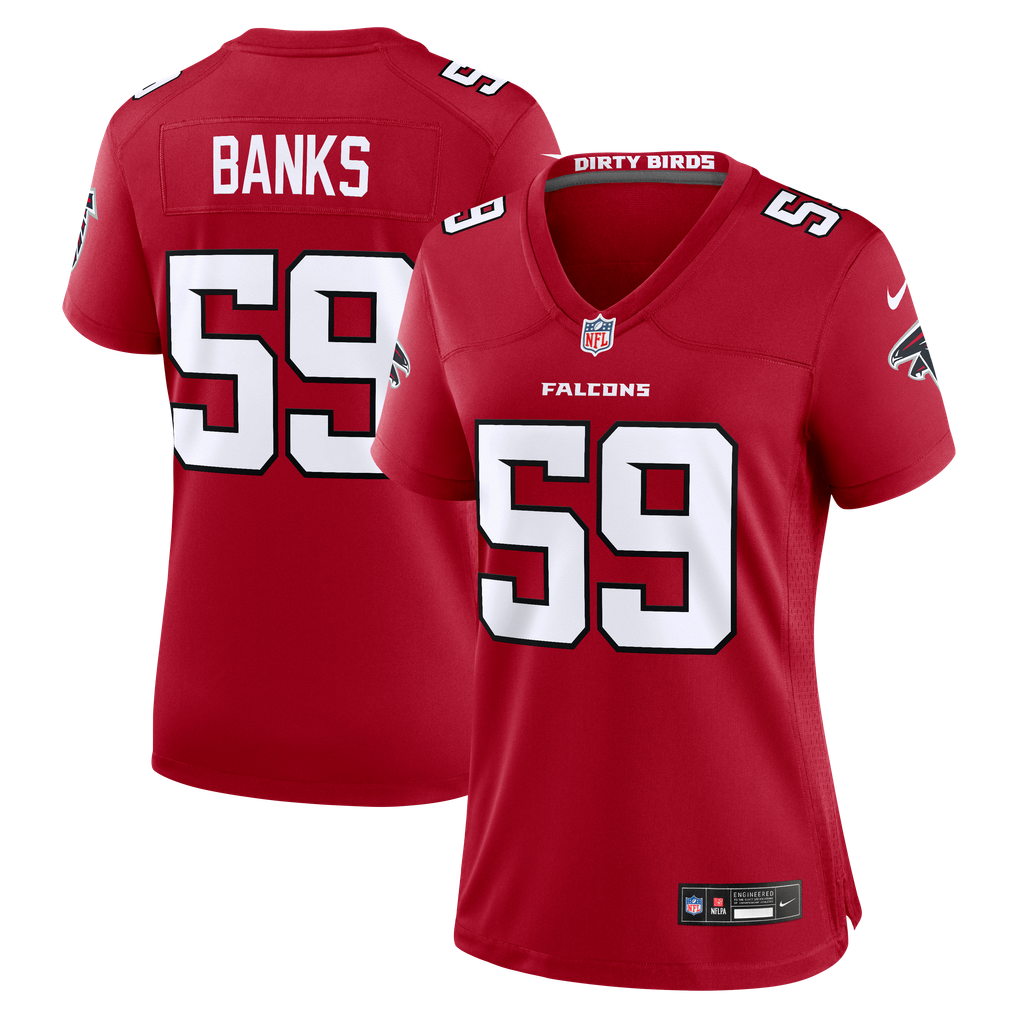 Women's Atlanta Falcons Keshawn Banks Nike Red Team Game Jersey