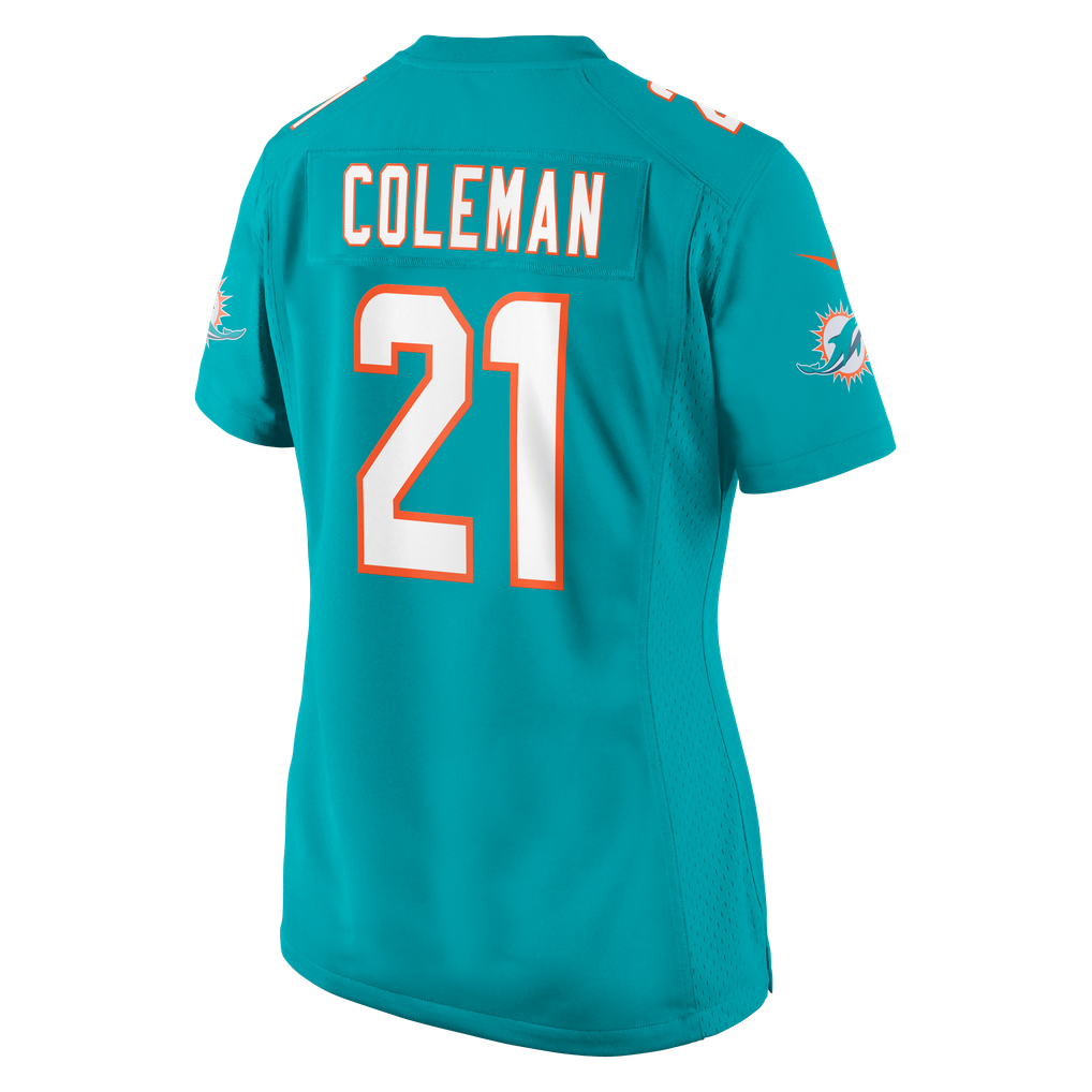 Women's Miami Dolphins Kevin Coleman Nike Aqua Team Game Jersey - Image 8