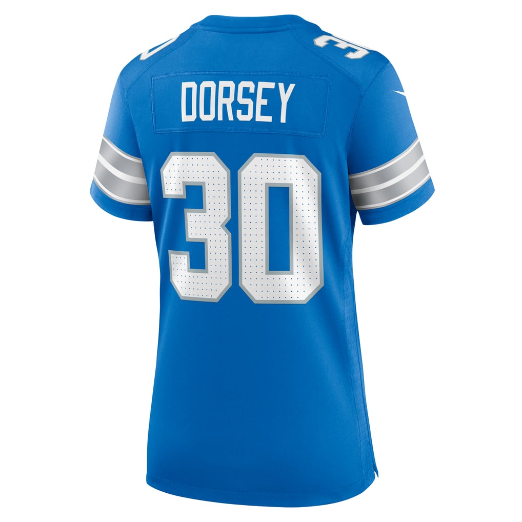 Women's Detroit Lions Khalil Dorsey Nike  Blue Team Game Jersey - Image 4