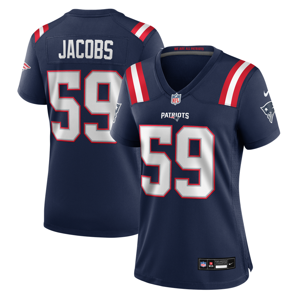 Women's New England Patriots Khalil Jacobs Nike Navy Team Game Jersey - Image 2