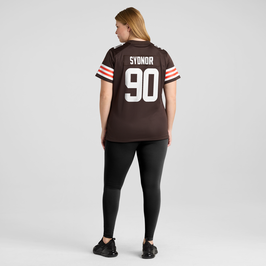 Women's Cleveland Browns Khordae Sydnor Nike Brown Team Game Jersey - Image 6