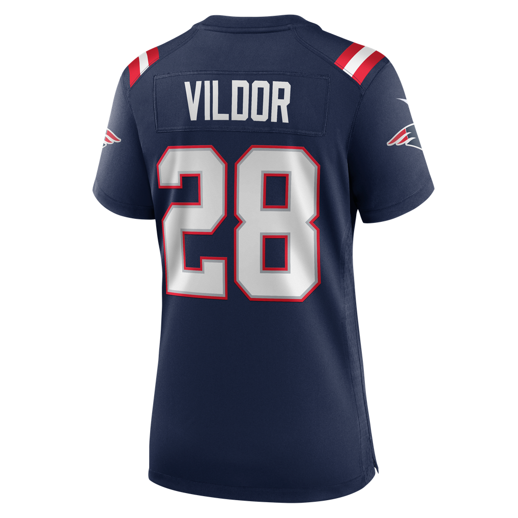 Women's New England Patriots Kindle Vildor Nike Navy Team Game Jersey - Image 8
