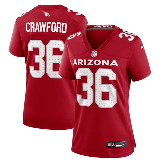 Women's Arizona Cardinals Kitan Crawford Nike  Cardinal Team Game Jersey - Image 1