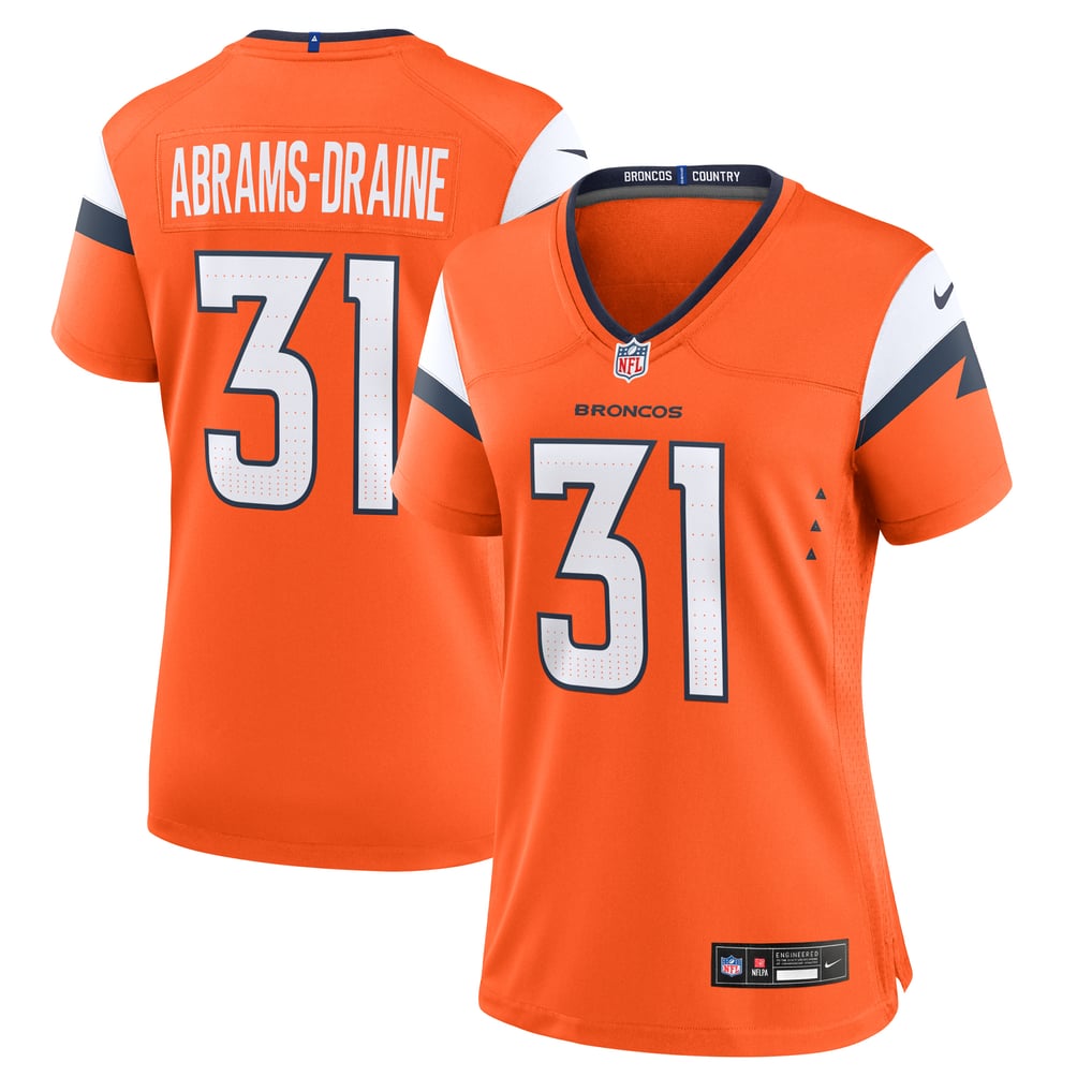 Women's Denver Broncos Kris Abrams-Draine Nike  Orange Team Game Jersey - Image 2