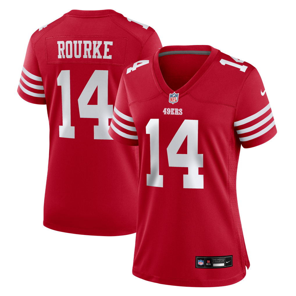 Women's San Francisco 49ers Kurtis Rourke Nike Scarlet Team Game Jersey - Image 2