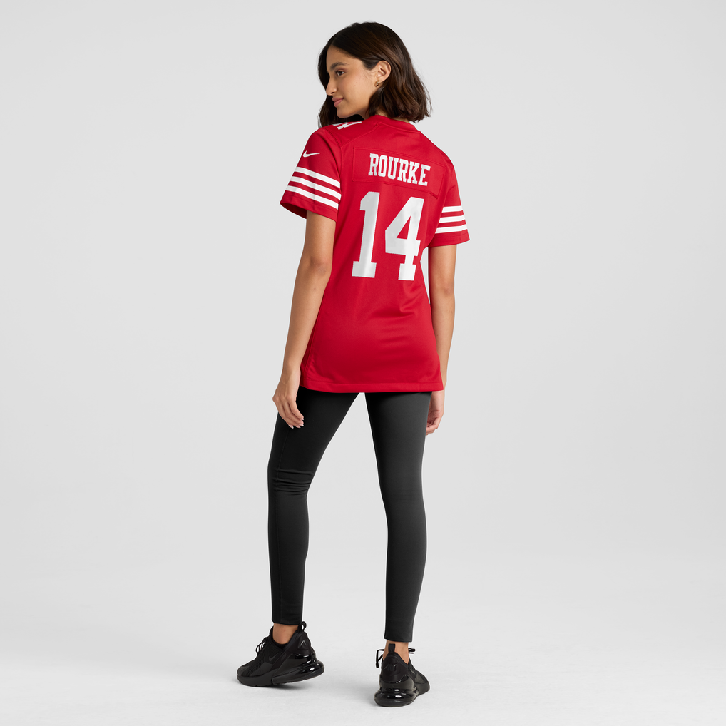 Women's San Francisco 49ers Kurtis Rourke Nike Scarlet Team Game Jersey - Image 4