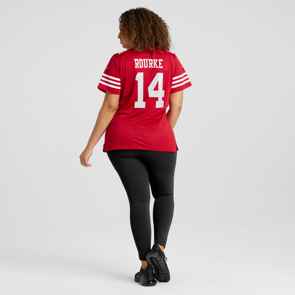 Women's San Francisco 49ers Kurtis Rourke Nike Scarlet Team Game Jersey - Image 6
