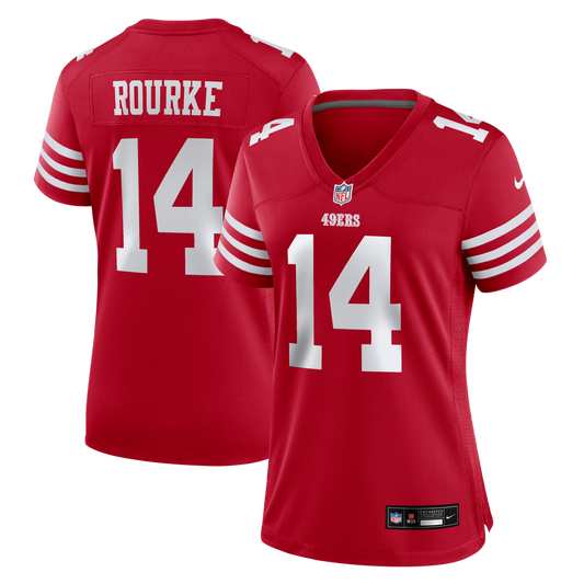 Women's San Francisco 49ers Kurtis Rourke Nike Scarlet Team Game Jersey - Image 1