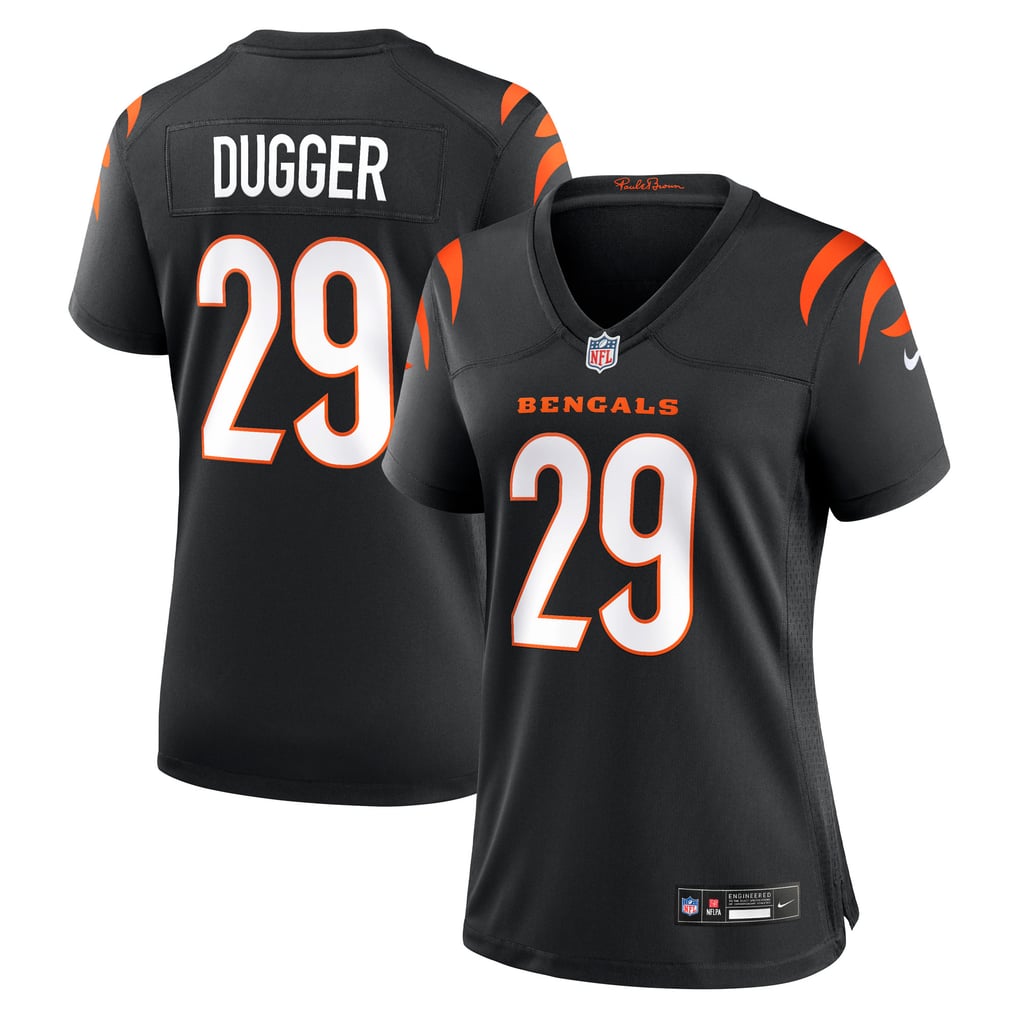 Women's Cincinnati Bengals Kyle Dugger Nike Black Team Game Jersey - Image 1