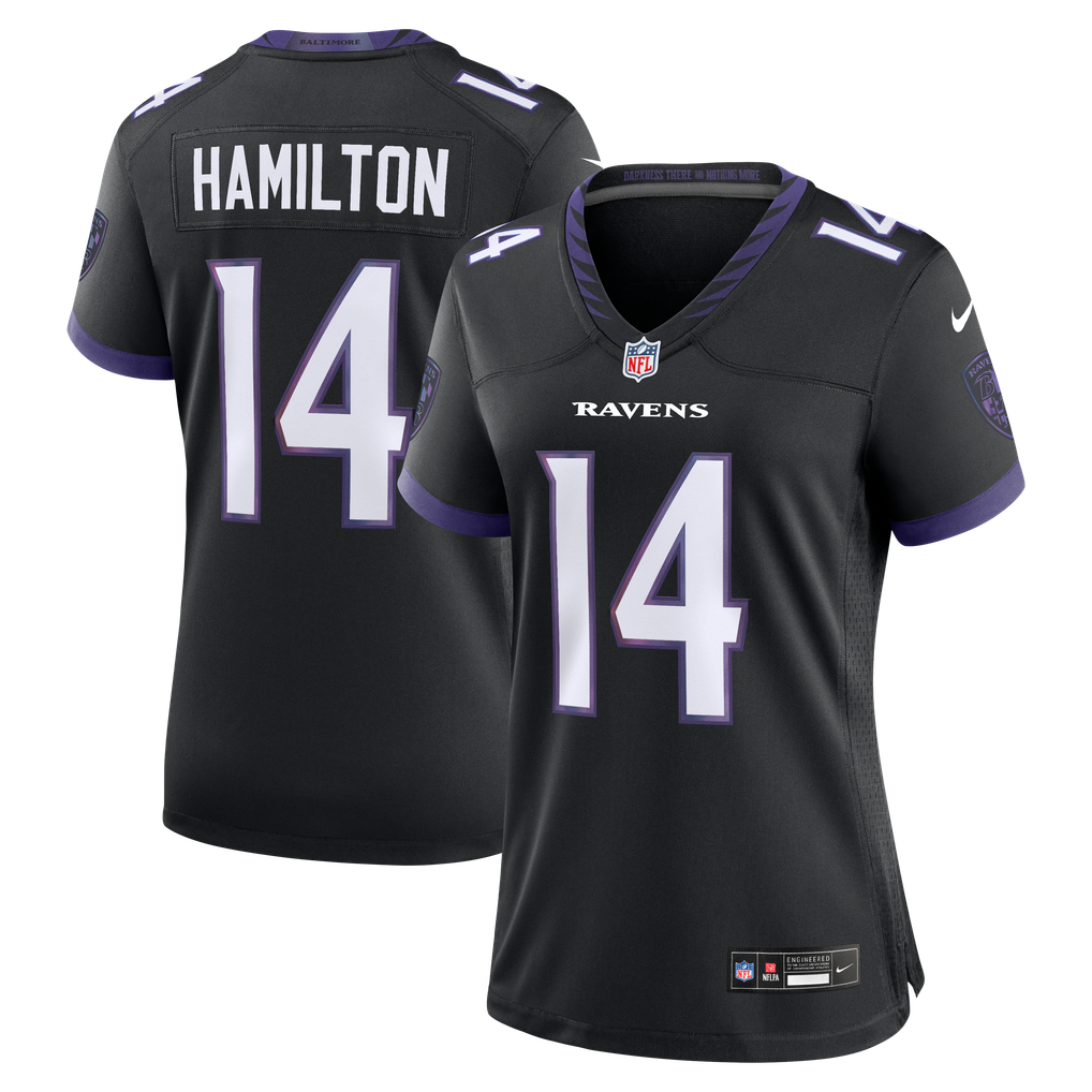 Women's Baltimore Ravens Kyle Hamilton Nike Black Alternate Game Jersey