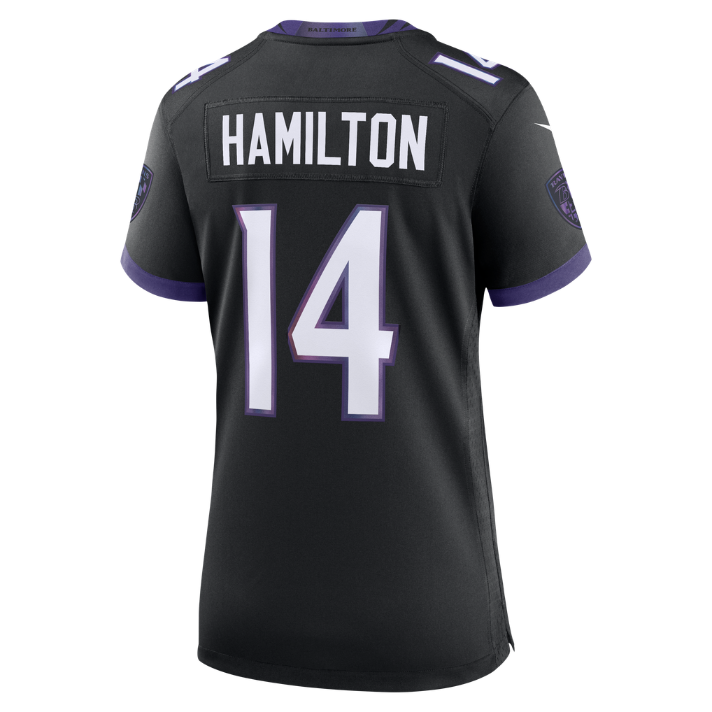 Women's Baltimore Ravens Kyle Hamilton Nike Black Alternate Game Jersey