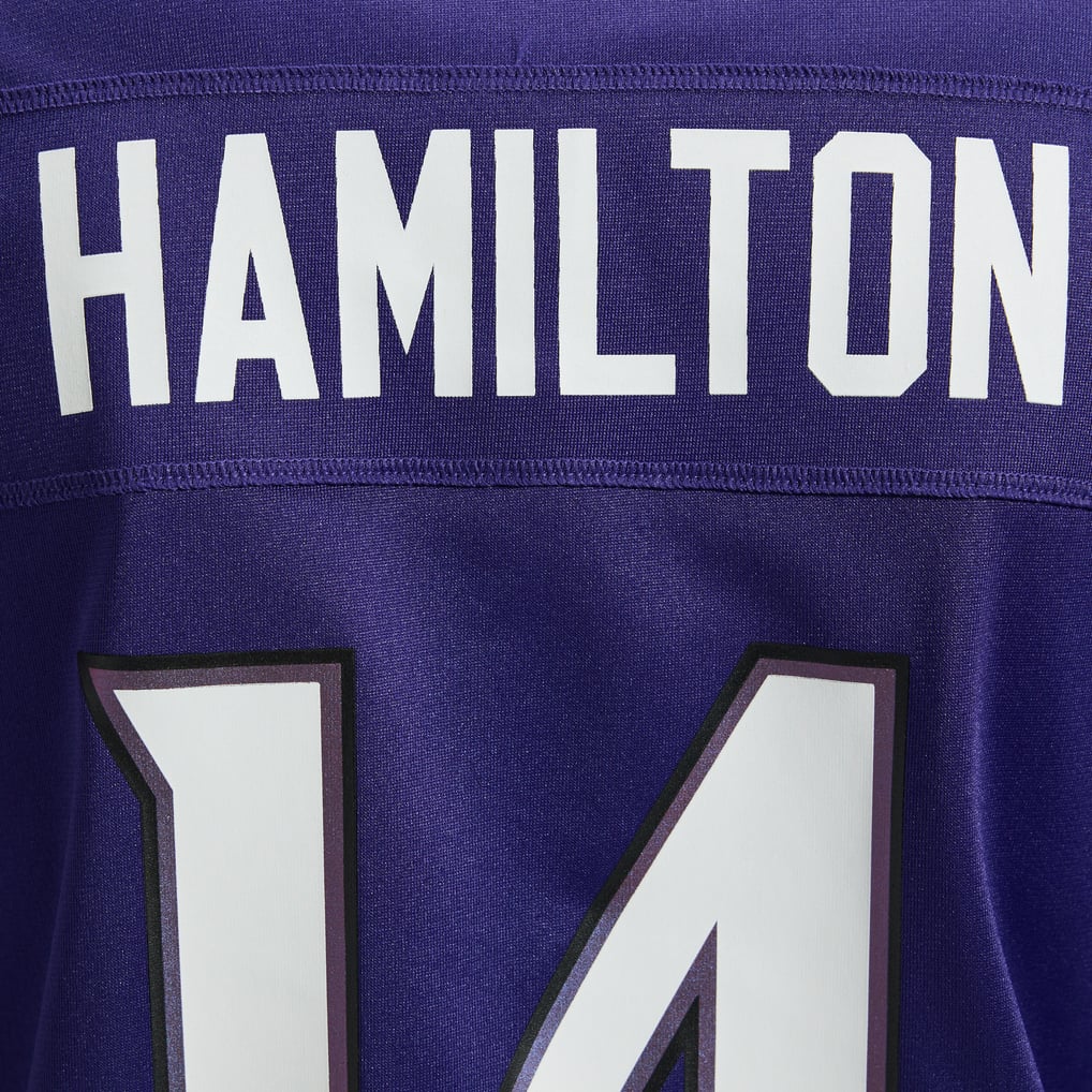 Women's Baltimore Ravens Kyle Hamilton Nike Purple Team Game Jersey
