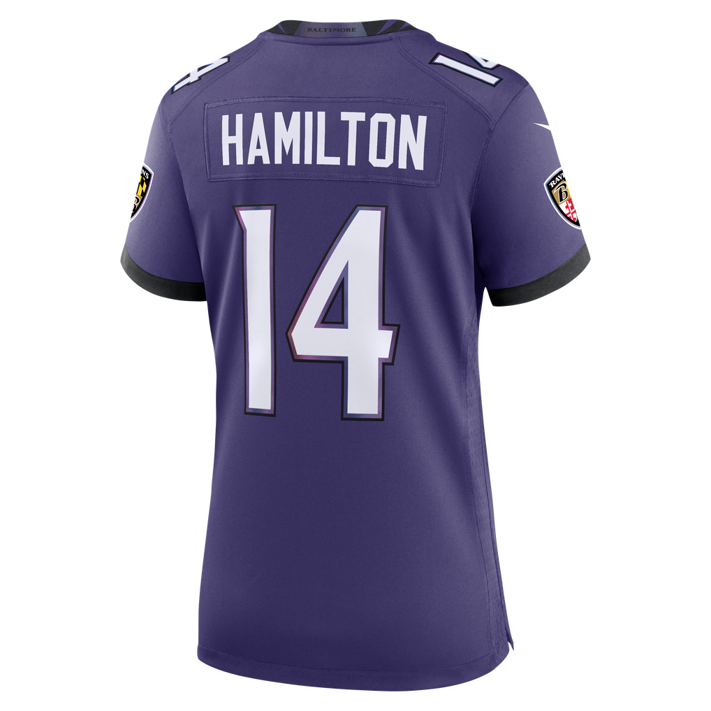 Women's Baltimore Ravens Kyle Hamilton Nike Purple Team Game Jersey