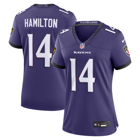 Women's Baltimore Ravens Kyle Hamilton Nike Purple Team Game Jersey