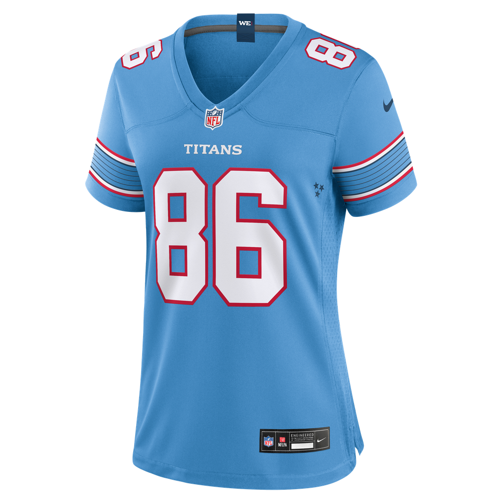Women's Tennessee Titans Kylen Granson Nike Light Blue Team Game Jersey - Image 3