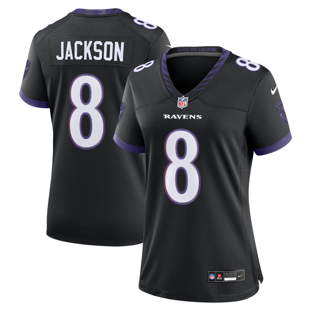 Women's Baltimore Ravens Lamar Jackson Nike Black Alternate Game Jersey