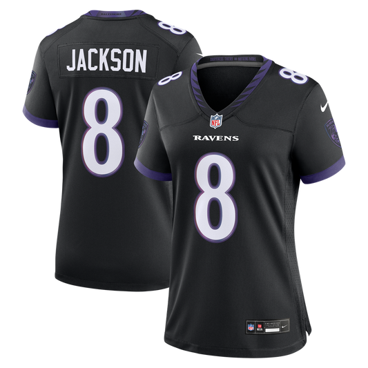 Women's Baltimore Ravens Lamar Jackson Nike Black Alternate Game Jersey