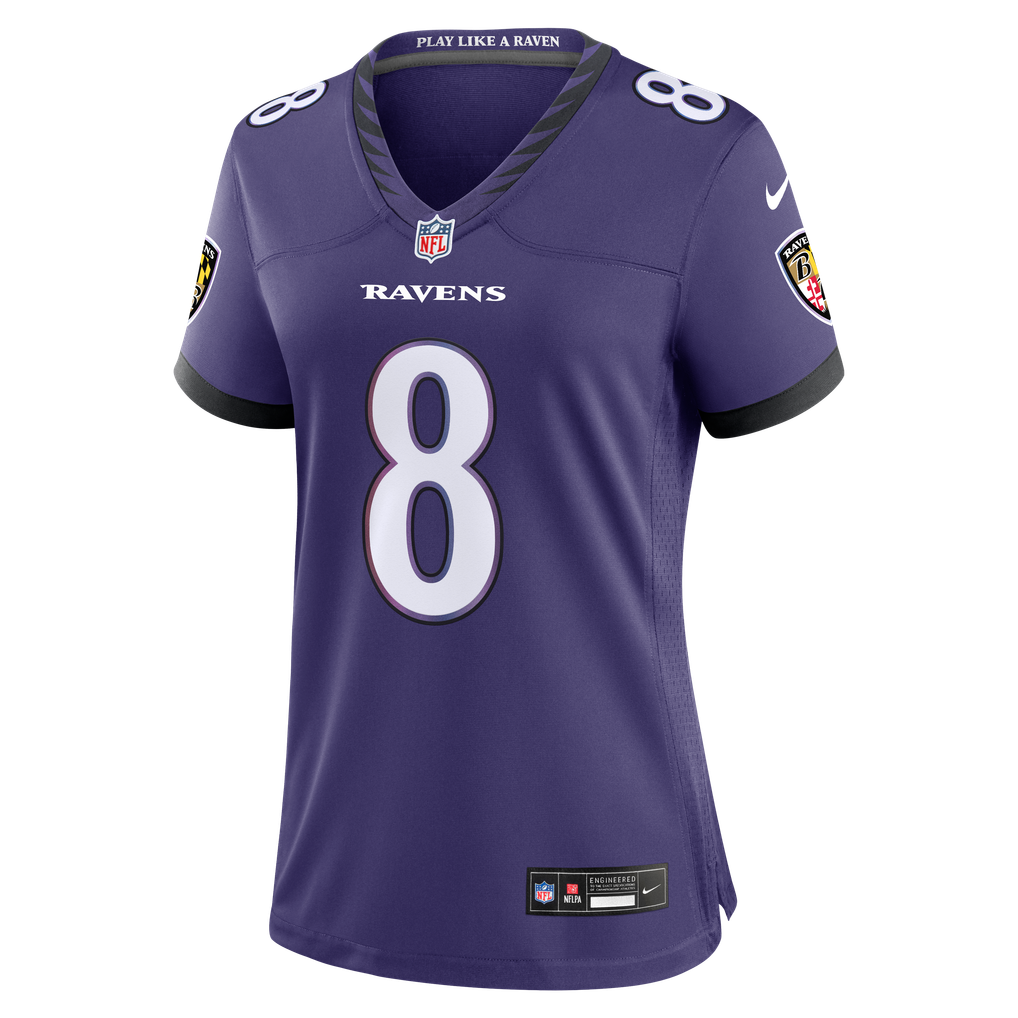 Women's Baltimore Ravens Lamar Jackson Nike Purple Team Game Jersey