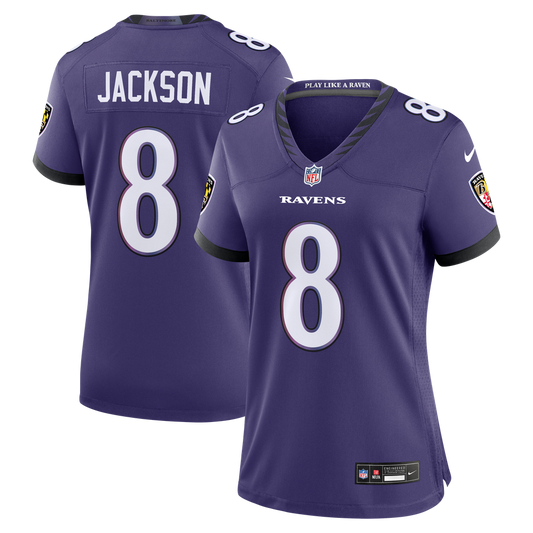 Women's Baltimore Ravens Lamar Jackson Nike Purple Team Game Jersey