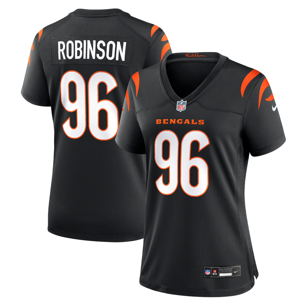 Women's Cincinnati Bengals Landon Robinson Nike Black Team Game Jersey - Image 1