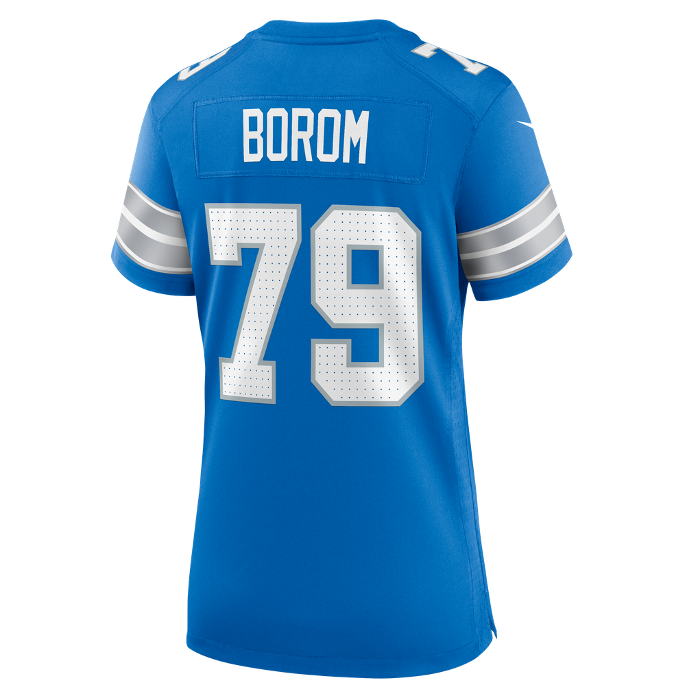 Women's Detroit Lions Larry Borom Nike  Blue Team Game Jersey - Image 4