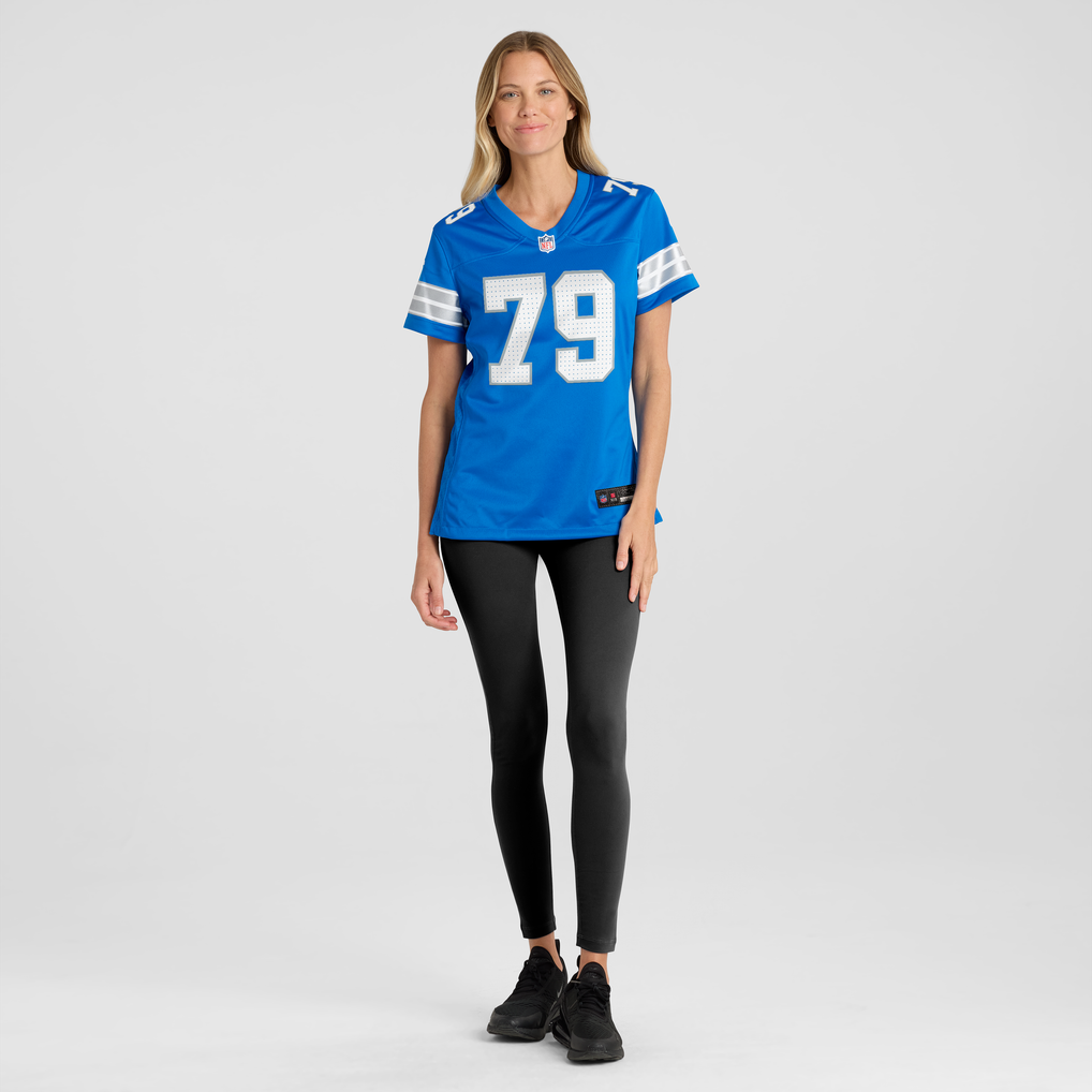 Women's Detroit Lions Larry Borom Nike  Blue Team Game Jersey - Image 5
