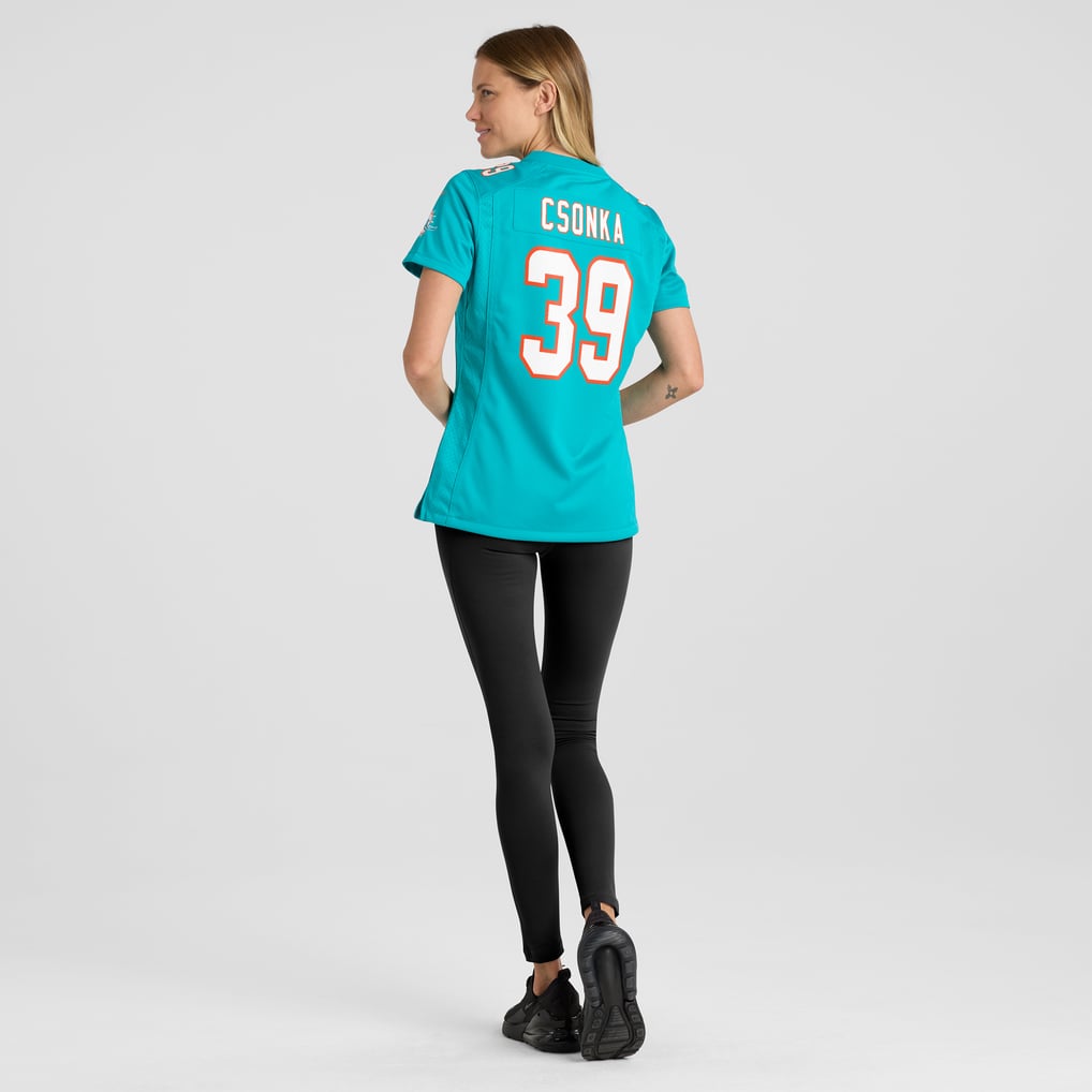 Women's Miami Dolphins Larry Csonka Nike Aqua Game Retired Player Jersey - Image 6