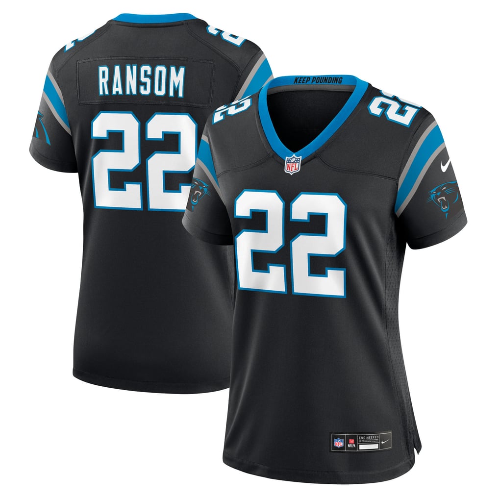 Women's Carolina Panthers Lathan Ransom Nike Black Team Game Jersey - Image 1