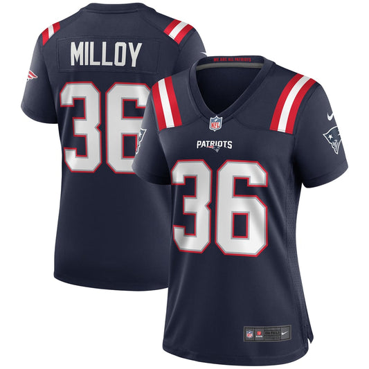 Women's New England Patriots Lawyer Milloy Nike Navy Game Retired Player Jersey - Image 1