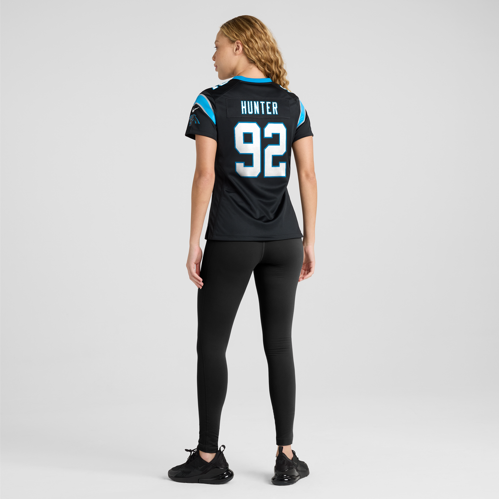 Women's Carolina Panthers Lee Hunter Nike Black Team Game Jersey - Image 4