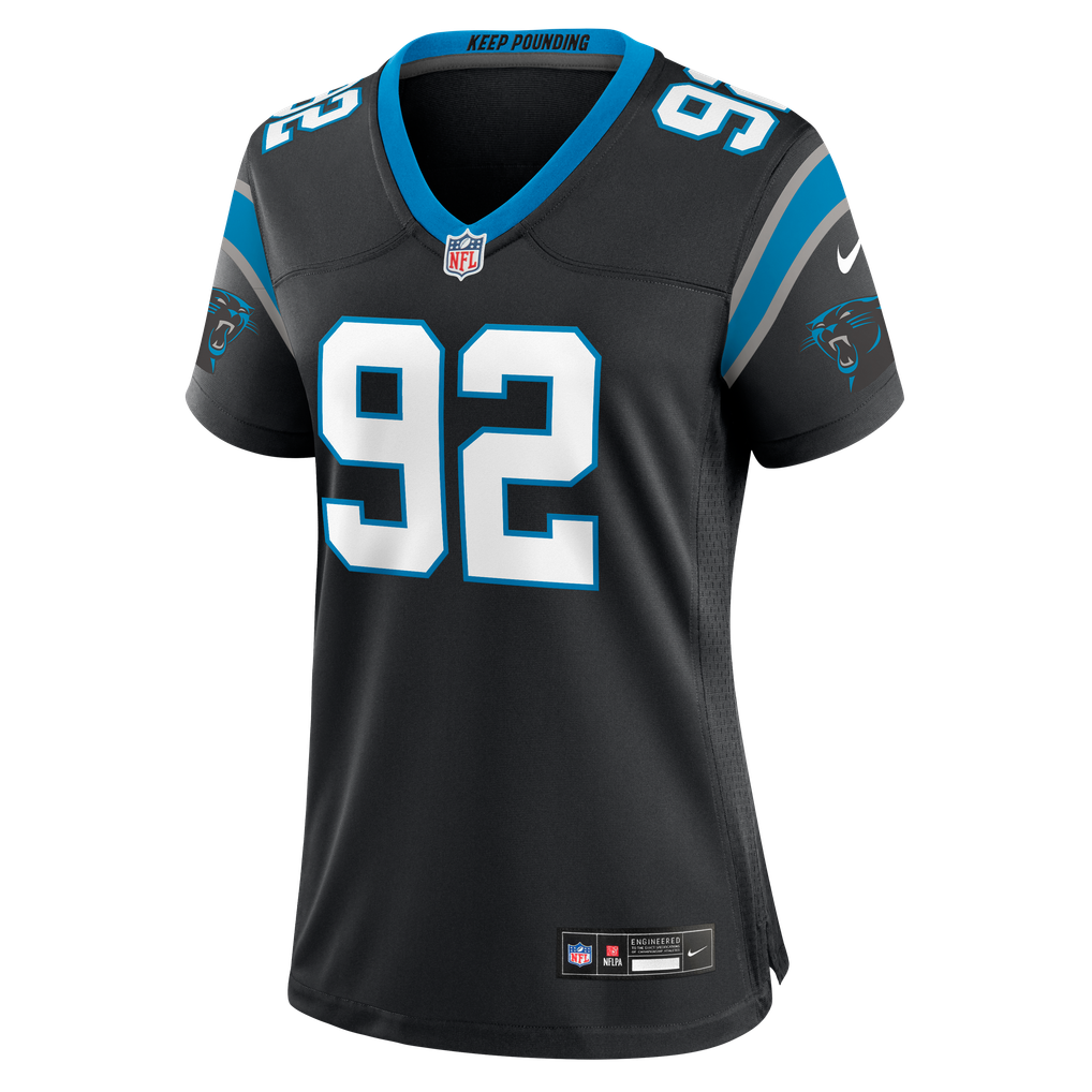 Women's Carolina Panthers Lee Hunter Nike Black Team Game Jersey - Image 7