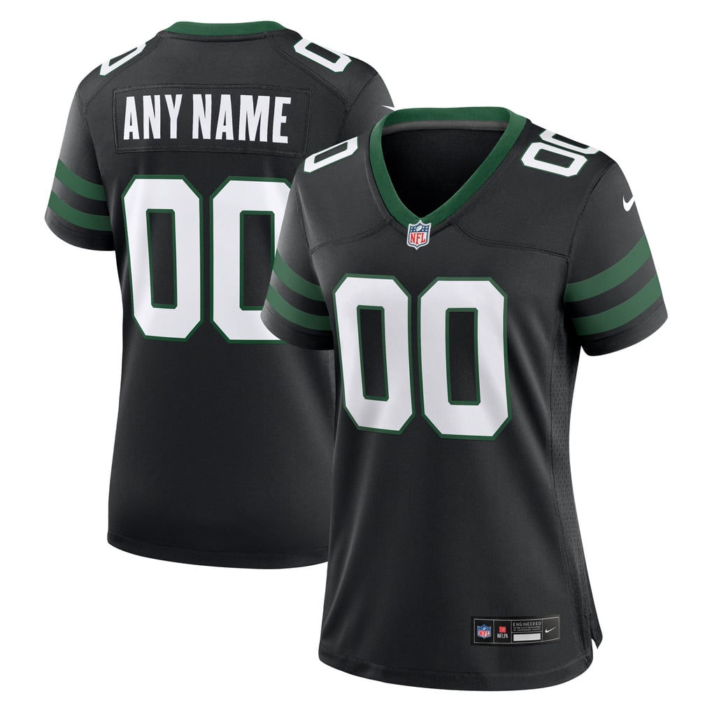 Women's New York Jets  Nike Legacy Black Alternate Custom Game Jersey - Image 1