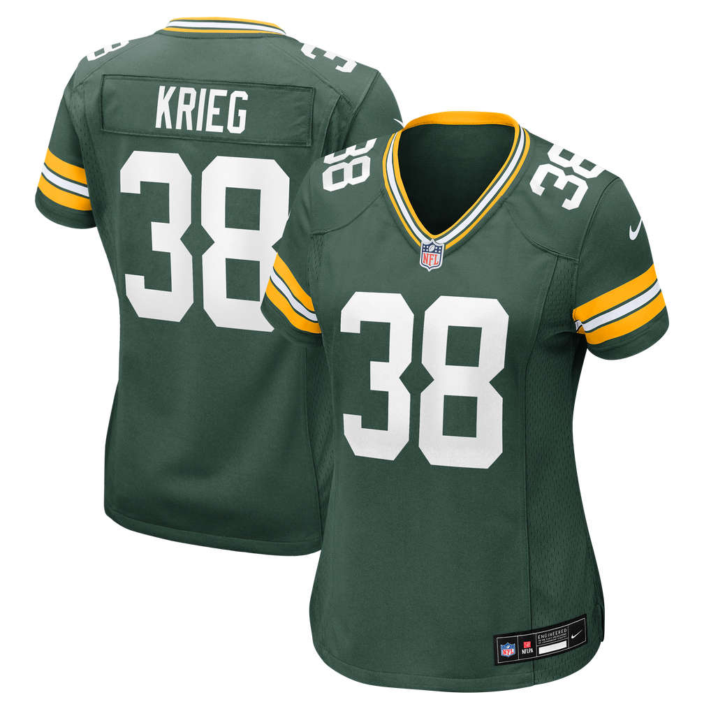 Women's Green Bay Packers Lenny Krieg Nike Green Team Game Jersey - Image 1