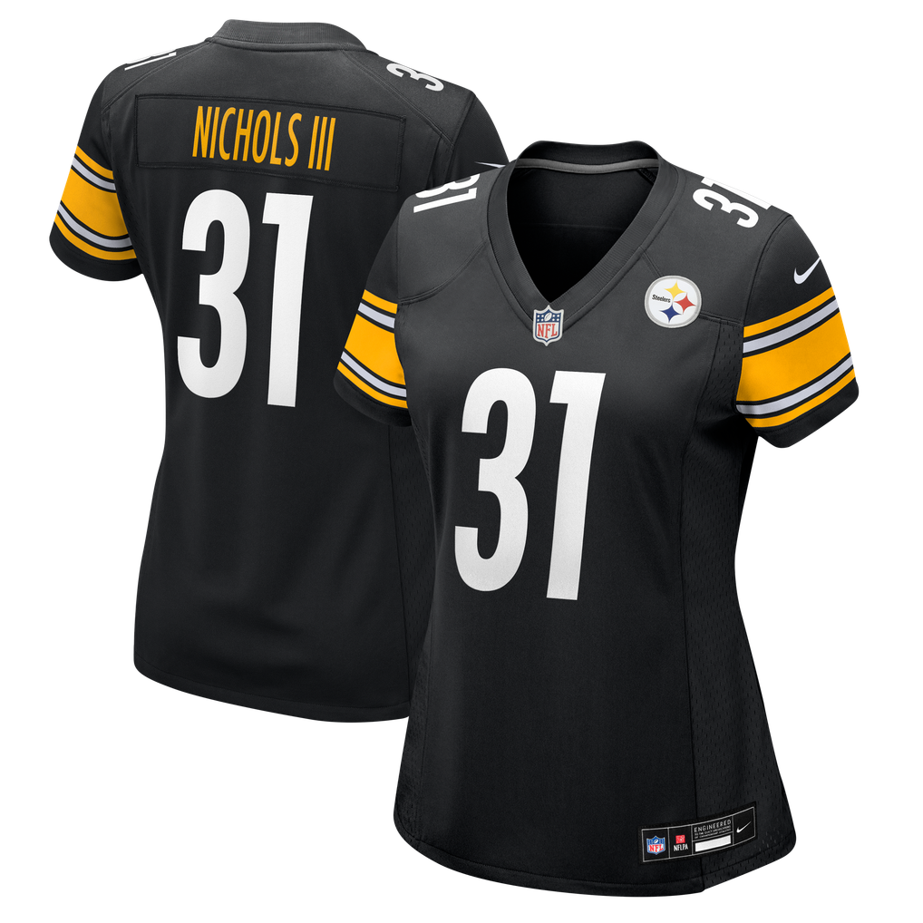 Women's Pittsburgh Steelers Lew Nichols III Nike Black Team Game Jersey - Image 1